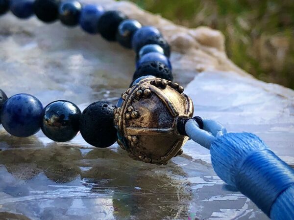 Japamala de sodalite, hematite e lava - Image 2