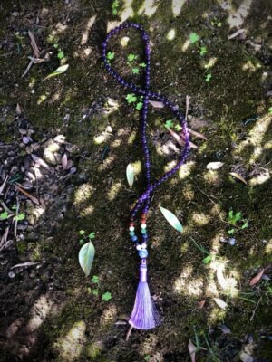 Japamala de ametista e 7 chakras